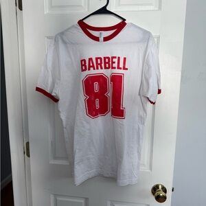 Barbell White and Red T-Shirt